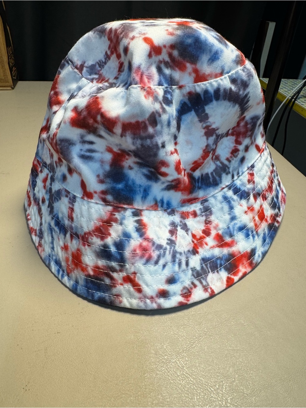 Red White and Blue Tie-Dye Bucket Hat